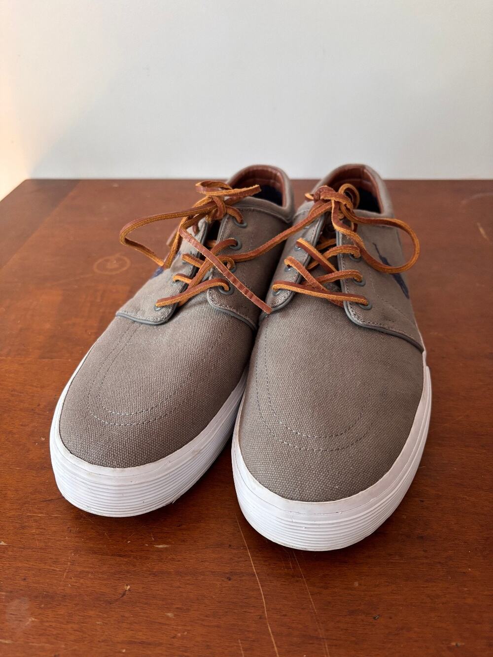 Polo Ralph Lauren Faxon Low Top Canvas Sneakers Shoes Men's Size 13D Gray